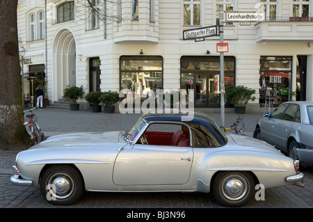 Mercedes Benz Cabriolet parked at Stuttgarter Platz, Berlin, Germany Stock Photo