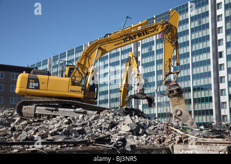 Demolition of a building made of precast concrete slabs, Berlin, Germany Stock Photo