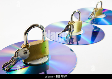 CD, DVD, data, locked, encrypted, sealed, secured Stock Photo