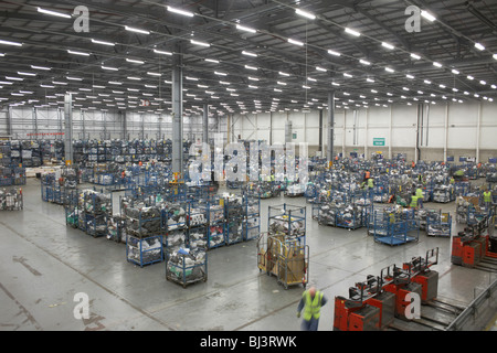 Aerial view overlooking the processing depot of Royal Mail's DIRFT logistics park in Daventry, Northamptonshire Stock Photo