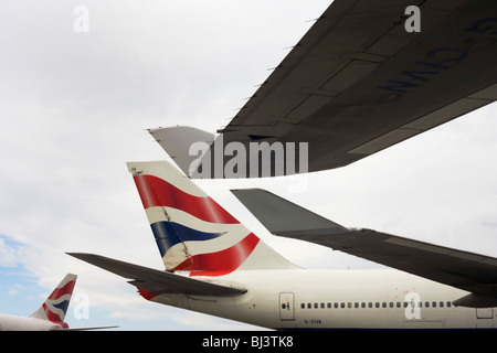 Five planes from British Airways' centenary fleet, (back to front) a ...