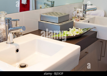 bathroom detail in modern townhouse Stock Photo