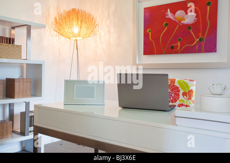 Home Office in modern townhouse Stock Photo