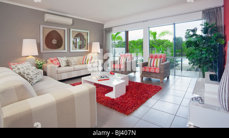 living room in new modern townhouse Stock Photo