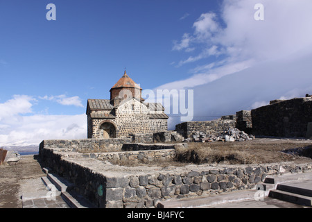 Armenia. Sevanavank, historic Armenian church above Sevan Lake Stock Photo