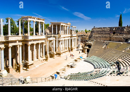 Roman Theatre, Merida, Badajoz Province, Extremadura, Spain Stock Photo