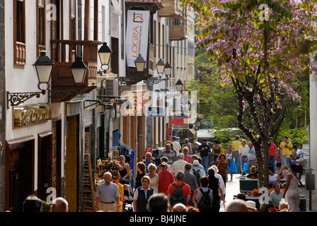 Spain, Canary Islands, Tenerife Puerto de la Cruz, pedestrian zone in old town Stock Photo