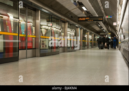 London Undergound, Jubilee line, Waterloo station Stock Photo