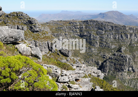 View from Table Mountain towards the Cape of Good Hope, Cape Town, Western Cape, South Africa, Africa Stock Photo