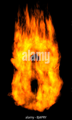 Burning 8 isolated on black Stock Photo