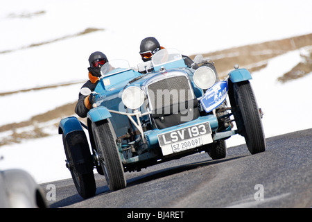 Alvis Speed 20 Special, built in 1934, Winter Raid 2010 classic car rally, Switzerland Stock Photo