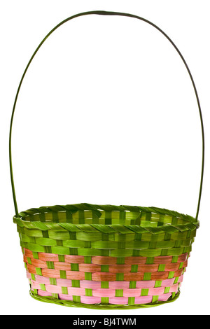 Easter basket isolated on pure white background Stock Photo