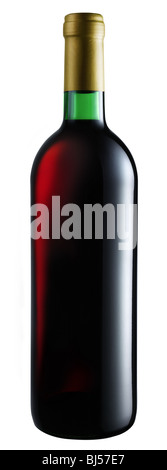 Red wine bottle isolated on a white Stock Photo