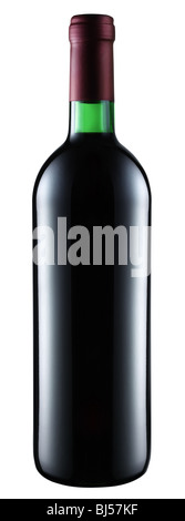 Red wine bottle isolated on a white Stock Photo