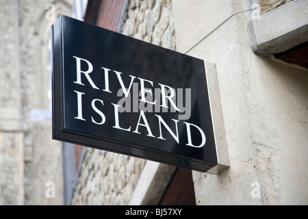 River Island shop sign on wall Stock Photo