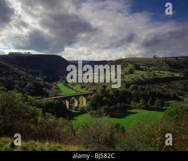 Monsal Dale and Monsal Viaduct from Monsal Head, Peak District National Park, Derbyshire Stock Photo