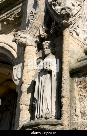 STATUE AT ENTRANCE TO  MAGDALEN COLLEGE, OXFORD UNIVERSITY UK Stock Photo