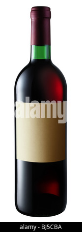 Red wine bottle isolated on a white Stock Photo