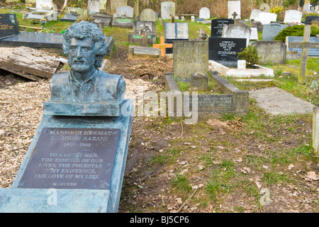 Highgate Cemetery , one 6 original private cemeteries around London , grave Mansoor Hekmat born Zhoobin Razani Iranian Marxist Stock Photo