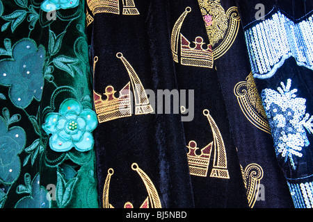 Africa Cameroon Mamfe Market Textile Textiles Stock Photo