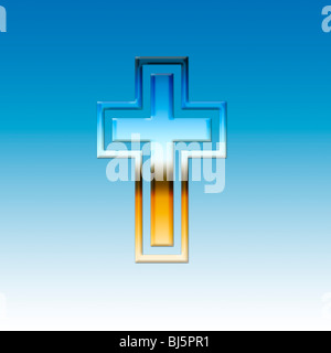 Graphic Illustration of a Crucifix Stock Photo