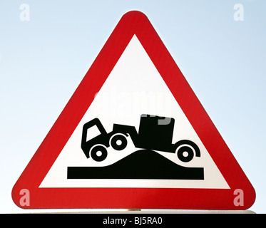 Bumpy road warning sign,  UK Stock Photo