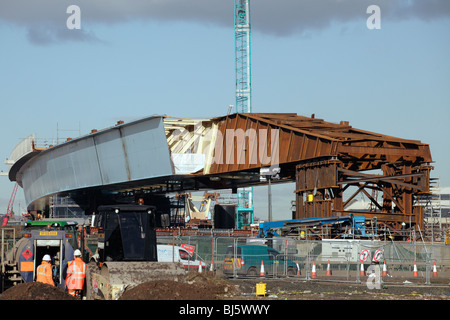 Construction of the M74 Motorway extension, Eglington Street, Glasgow, Scotland, UK Stock Photo