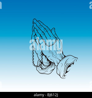 Hands held together in Prayer Stock Photo