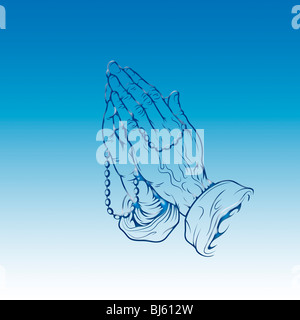 Hands held together in Prayer Stock Photo