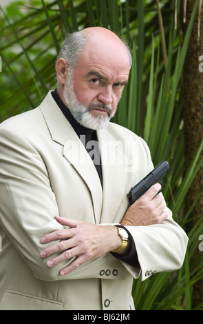 Welsh lookalike Sir Sean Connery - Hugh Lewis Stock Photo