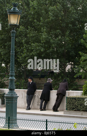 Actors playing film along the Seine River, Paris, France Stock Photo ...