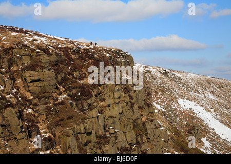 The Pennine way at Laddow rocks above Crowden, North Derbyshire Stock ...
