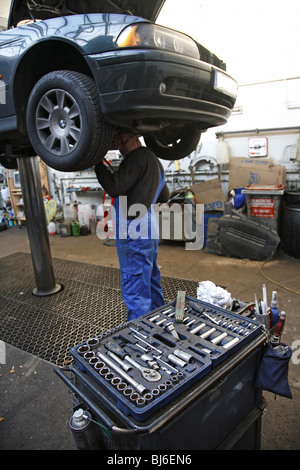 Auto repair, Kiel, Germany Stock Photo