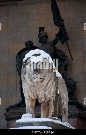 Lion at Odeonsplatz, Munich. Germany. Stock Photo