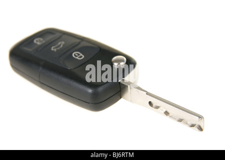 Car key with alarm system on white background Stock Photo