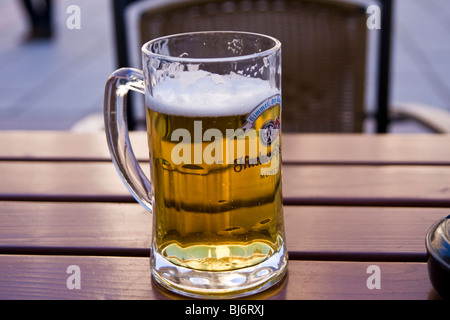 Large tankard of German beer Stock Photo