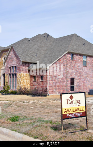 AVAILABLE sign on lot for house to be constructed Stock Photo