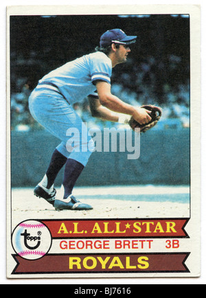 Former Kansas City Royals George Brett (C) stands near the batting