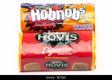 Packet of Hovis and Hobnobs biscuits Stock Photo