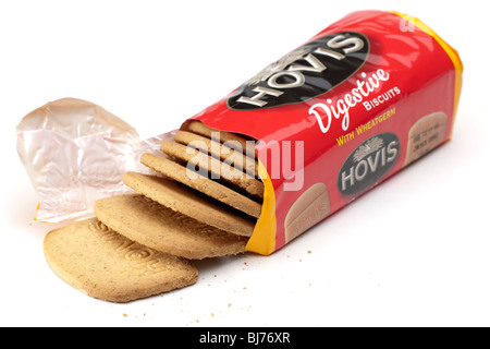 Open packet of Hovis digestive biscuits Stock Photo