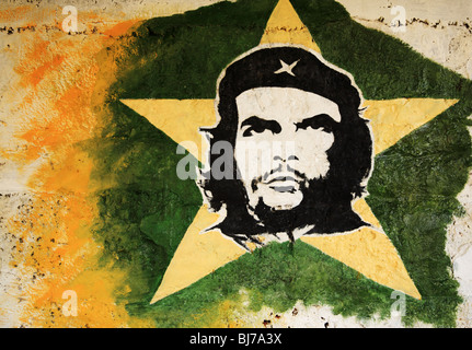 Che Guevara painting on a wall in Havana Cuba Stock Photo