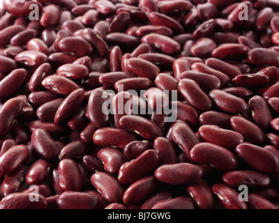 Whole red kidney beans - close up full frame top shot  (Phaseolus vulgaris) Stock Photo