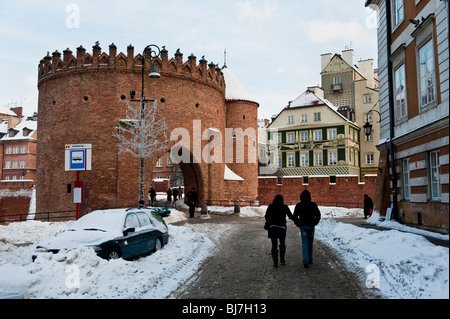 The Barbican in Old Town Warsaw Poland Stock Photo