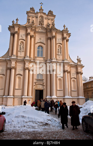 Sunday mass in the Church of Assumption on Krakowskie Przedmiescie street in Warsaw Poland Stock Photo