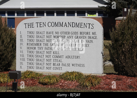 ten commandments public display religion church ohio Stock Photo