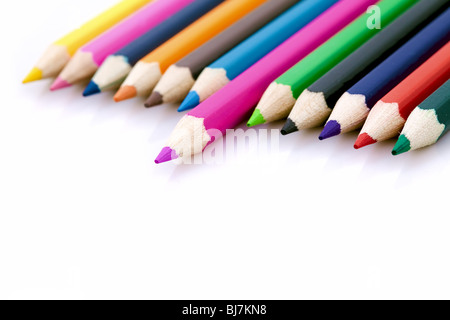 Winner or success metaphor with colorful pencils Stock Photo