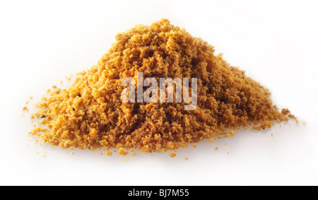 pile of Ground Mace powder  composed arrangement isolated against a white background Stock Photo