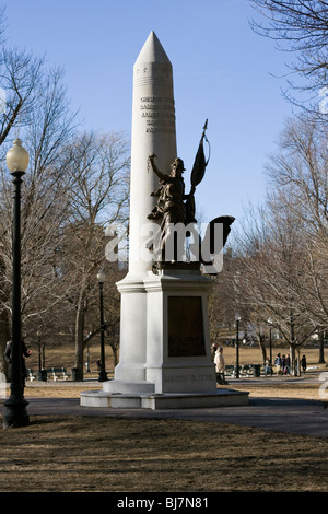 Statue in the Boston Common made by the Henry Bonnard Bronze Company commemorating the Boston Massacre, Boston Massachusetts. Stock Photo