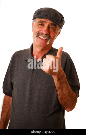 Elderly man giving the thumbs up to success Stock Photo
