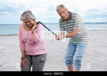 Old couple having fun Stock Photo